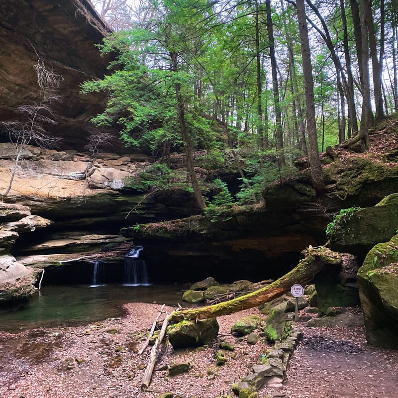 A scenic gorge trail at Hocking Hills State Park