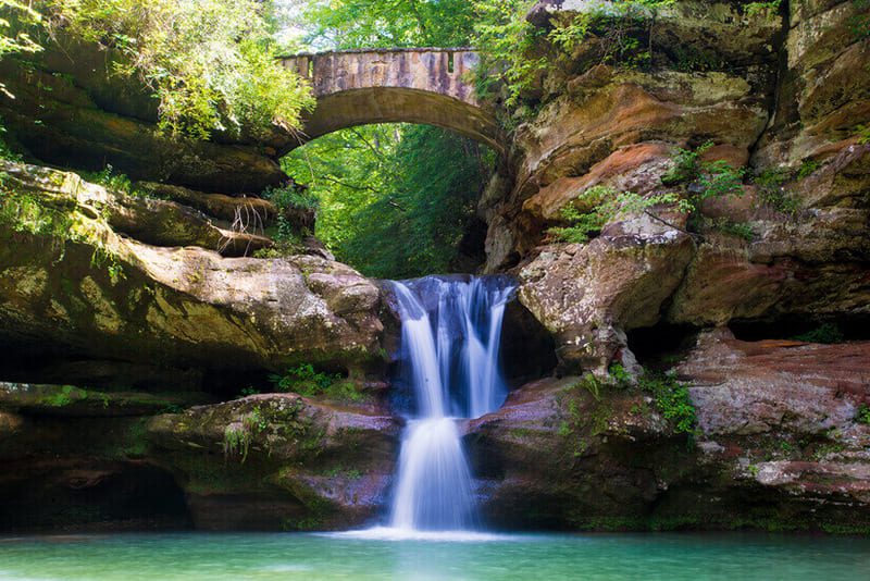 Photo of Upper Falls of Old Man's Cave in Hocking Hills.